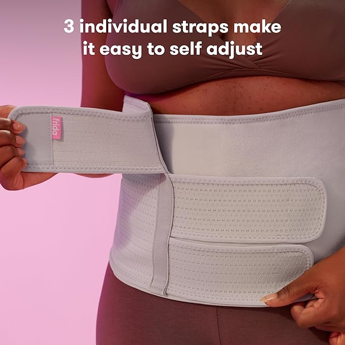 Frida Mom Belly Binder, Postpartum Essentials for Natural and C-Section Recovery, Adjustable Compression Wrap, After Birth Brace, Abdominal Band, 9" High