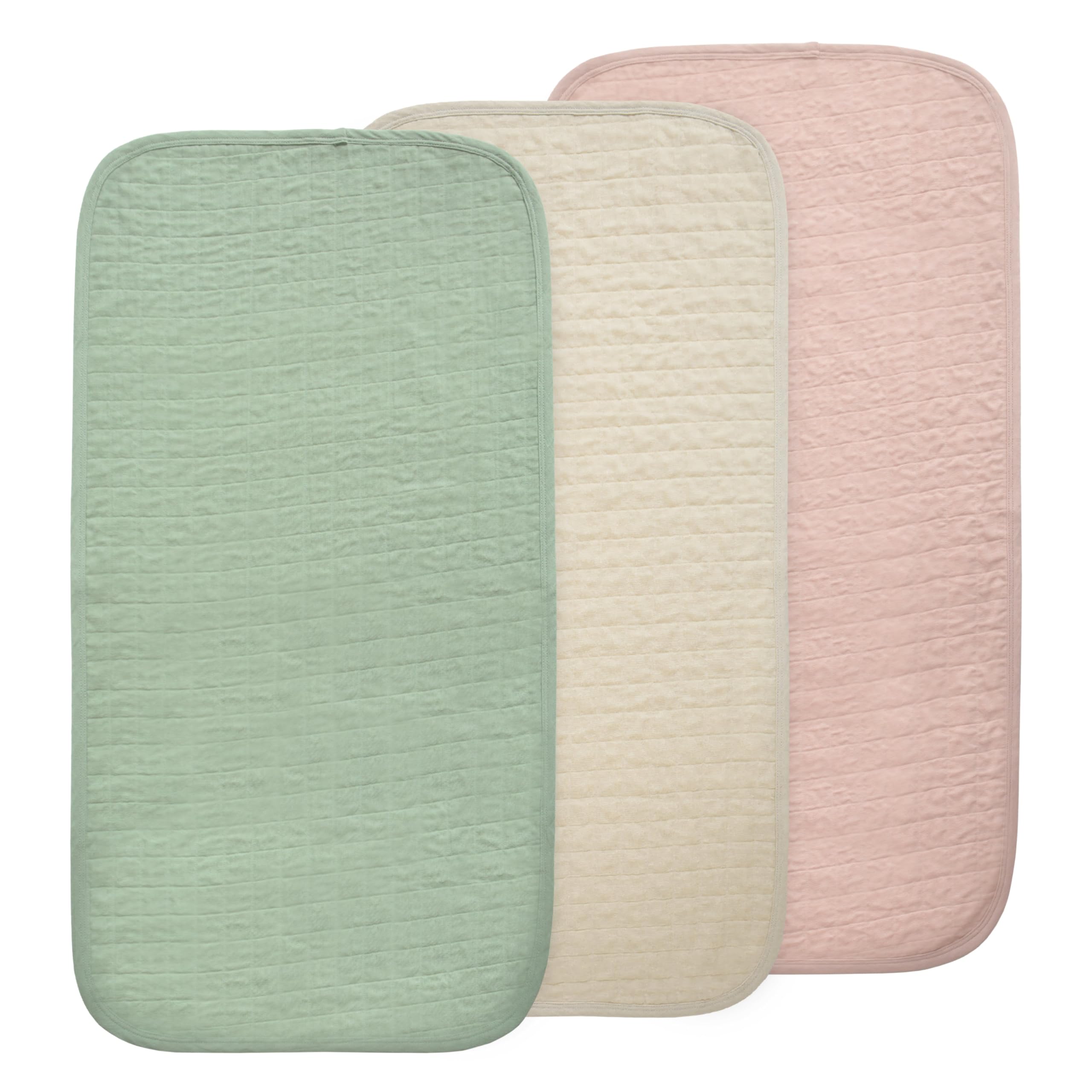 mushie Water Repellent Changing Pad Liners | Cotton (Blush Combo)
