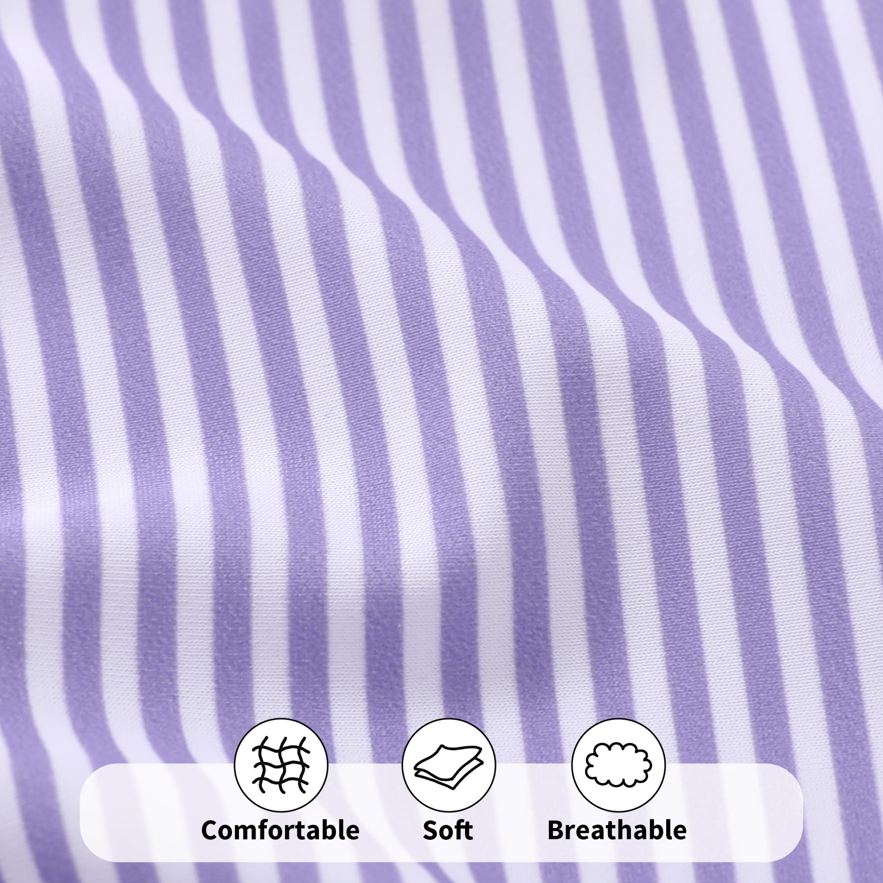 Happy Town Toddler Swimsuit Girl Solid Color Stripe One-Piece Baby Bathing Suits (Purple Stripes, 3-4 Years)