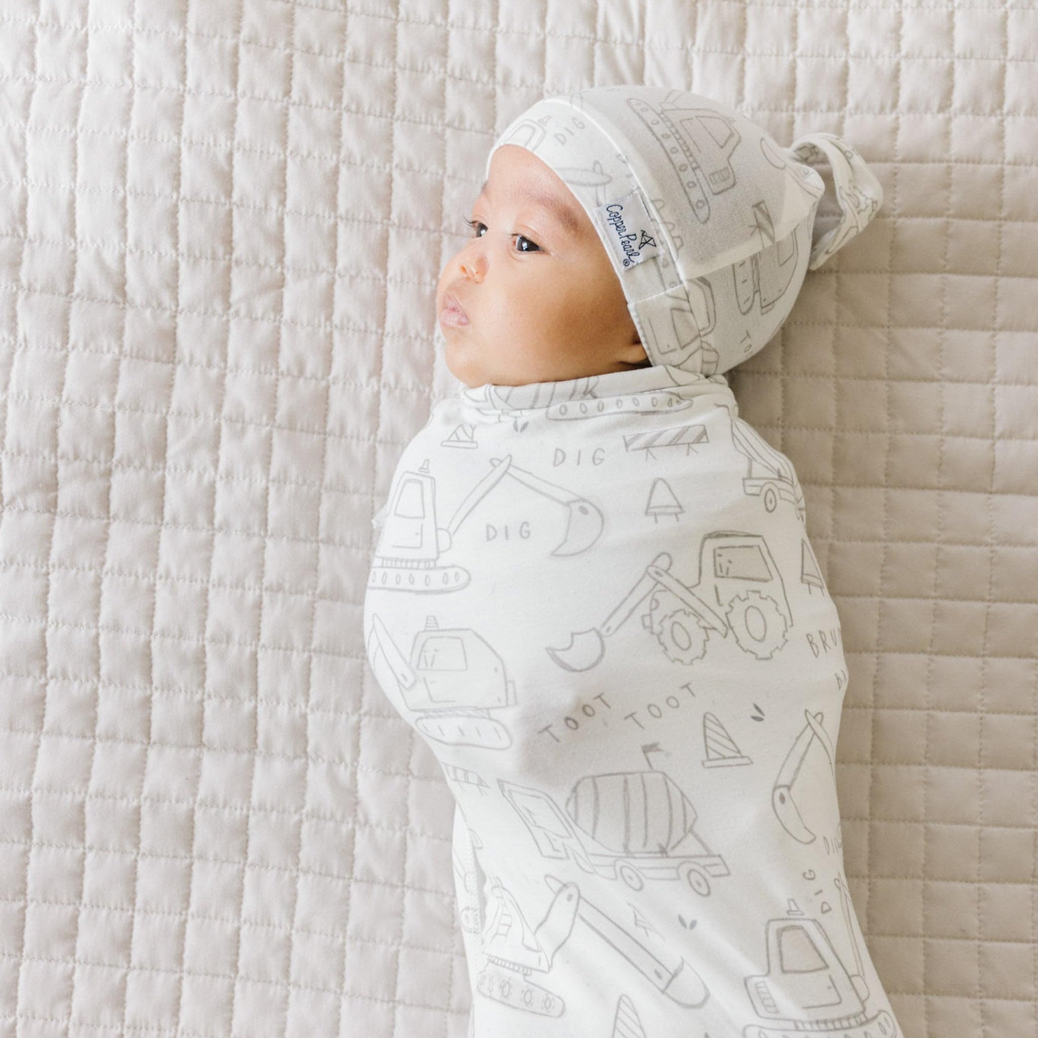Copper Pearl Swaddle Blankets for Newborns | Soft Stretchy Receiving Blankets for Boys and Girls | Large 46 x 46 Inch Baby Blankets | Lightweight and Breathable Swaddles | Gage