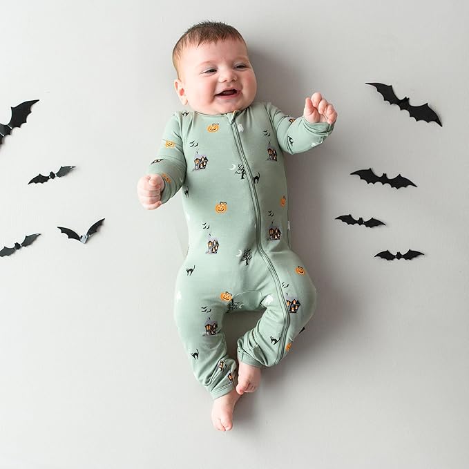 KYTE BABY Unisex Rayon Made From Bamboo Zippered Rompers 0-24 Months