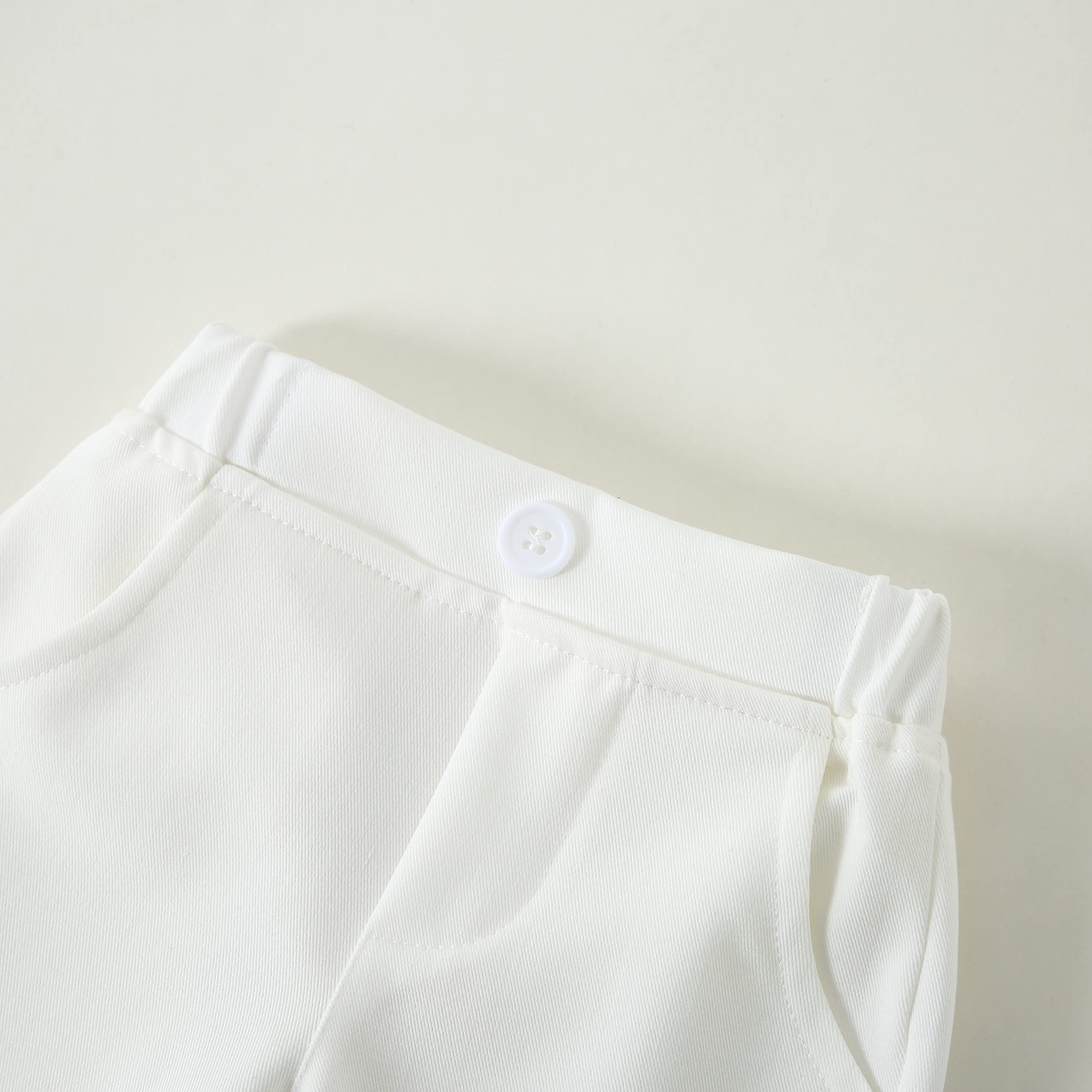 DISAUR Baby Boy Suspender Outfit Baby Formal Outfit Boy Long Sleeve Infant White Shirt White Vest Pants Bow Tie 6 9 Months
