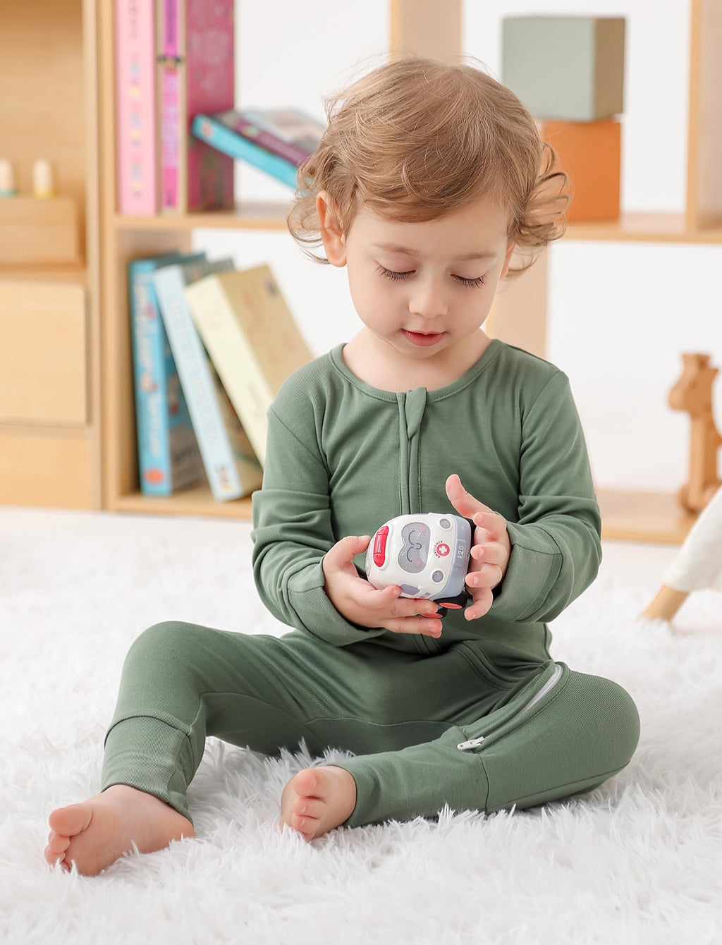 JunNeng Viscose from Bamboo Baby Boy Sleeper Pajamas with Mitts 12-18M