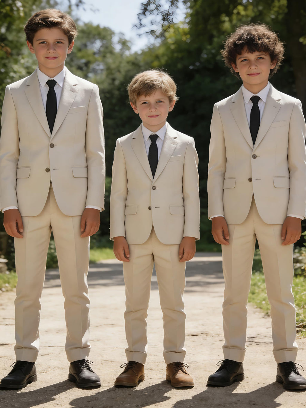 YuanLu Boys Formal Suits Kid Light Champagne Outfit Slim Fit Tuxedo Size 16
