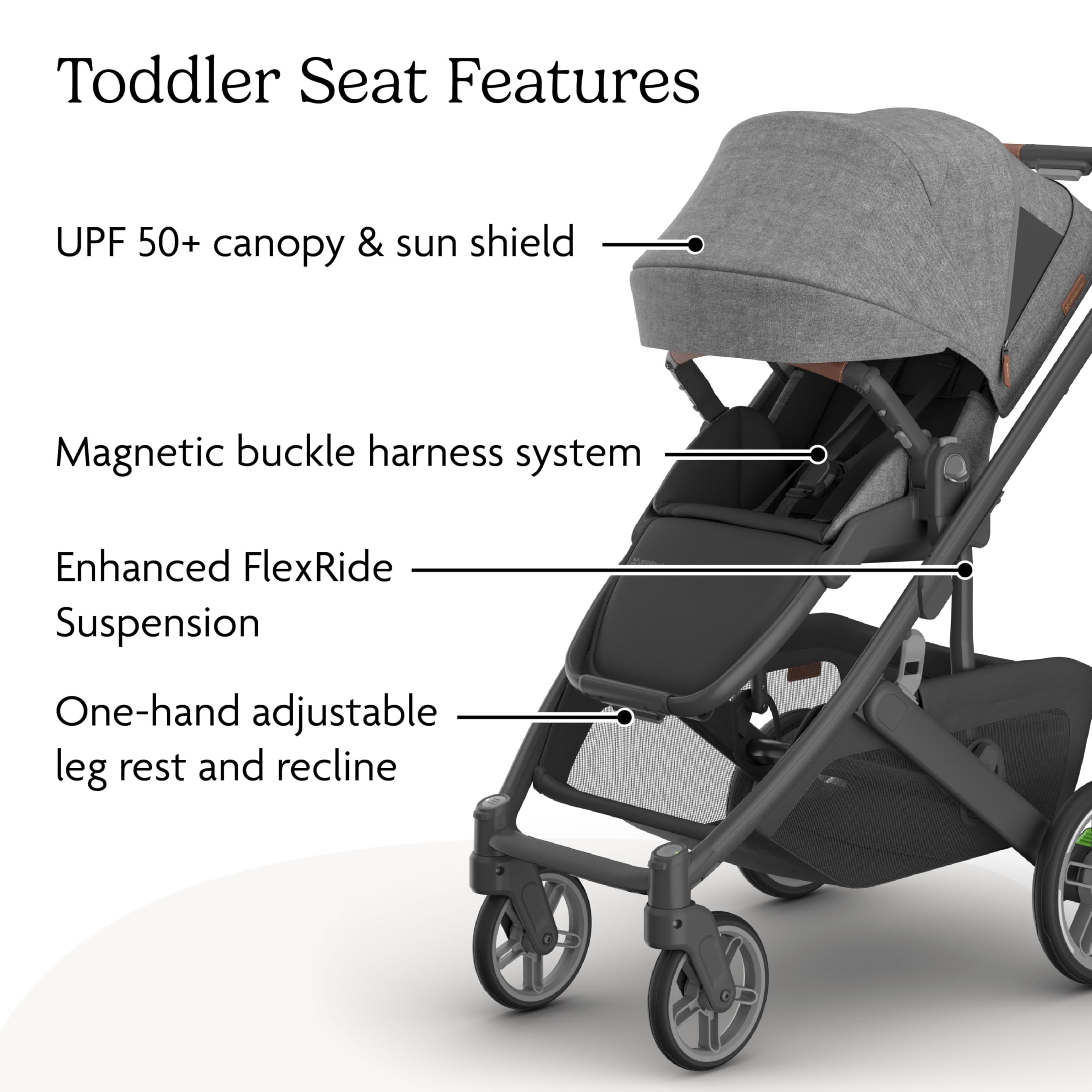 UPPAbaby Cruz V3 Full-Size, from Birth, Car Seat Compatible - Greyson