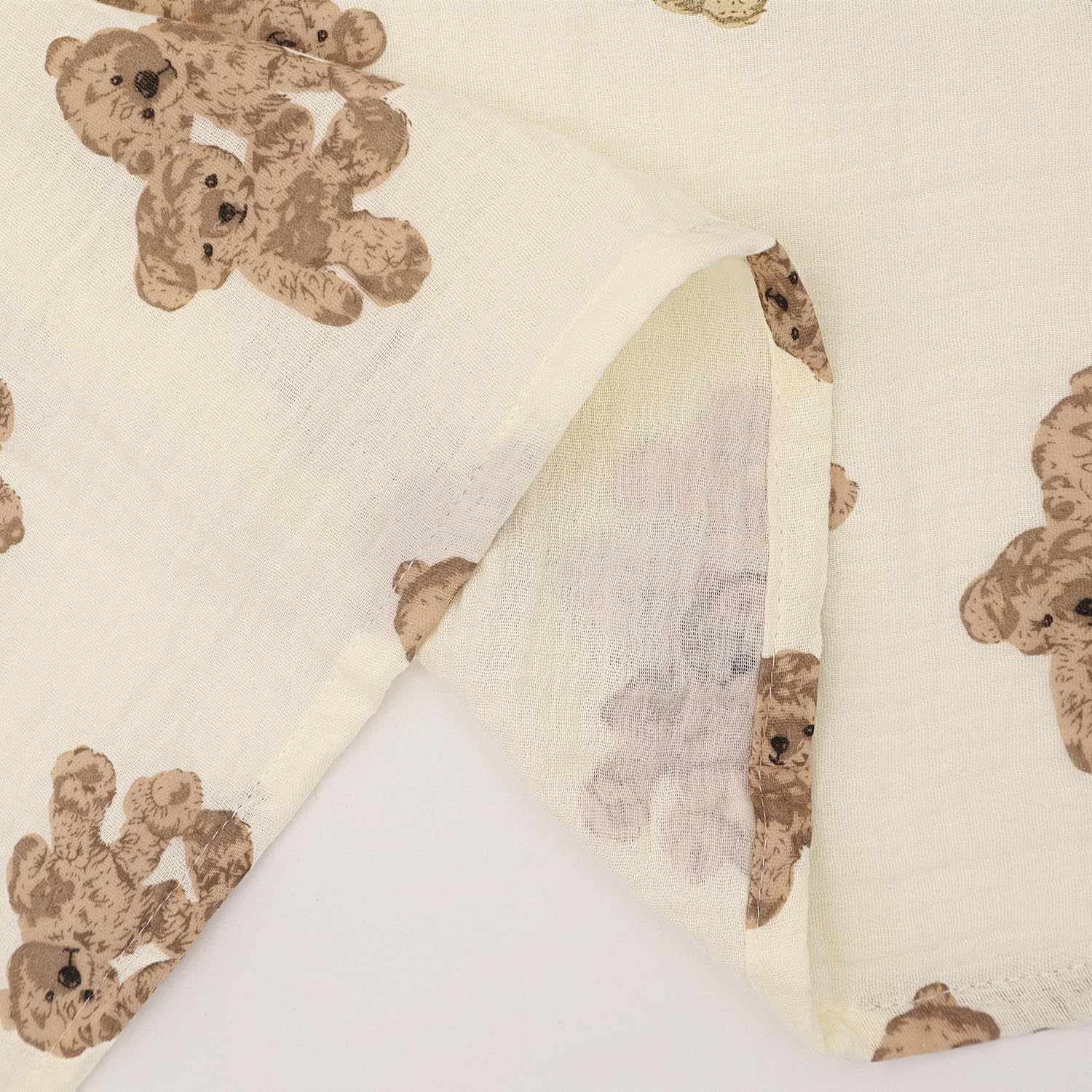 Muslin Nursing Cover for Baby Breastfeeding, Breathable 100% Cotton Privacy Nursing Covers, Multi Use Car Seat Stroller Cover (Bear-2)