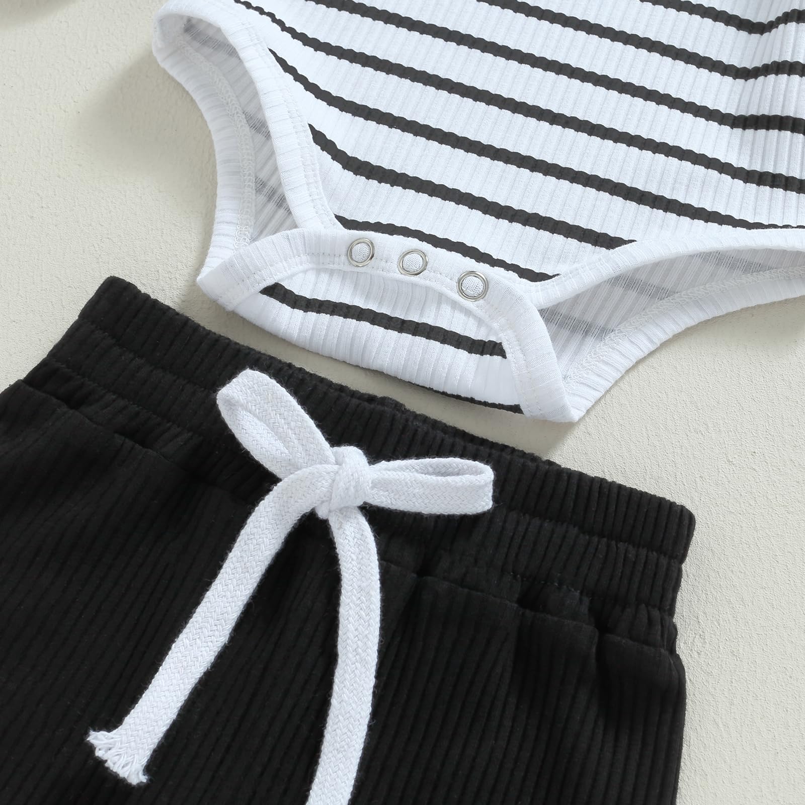 MA&BABY Newborn Baby Boy Clothes Ribbed Knit Long Sleeve Romper Pants Set