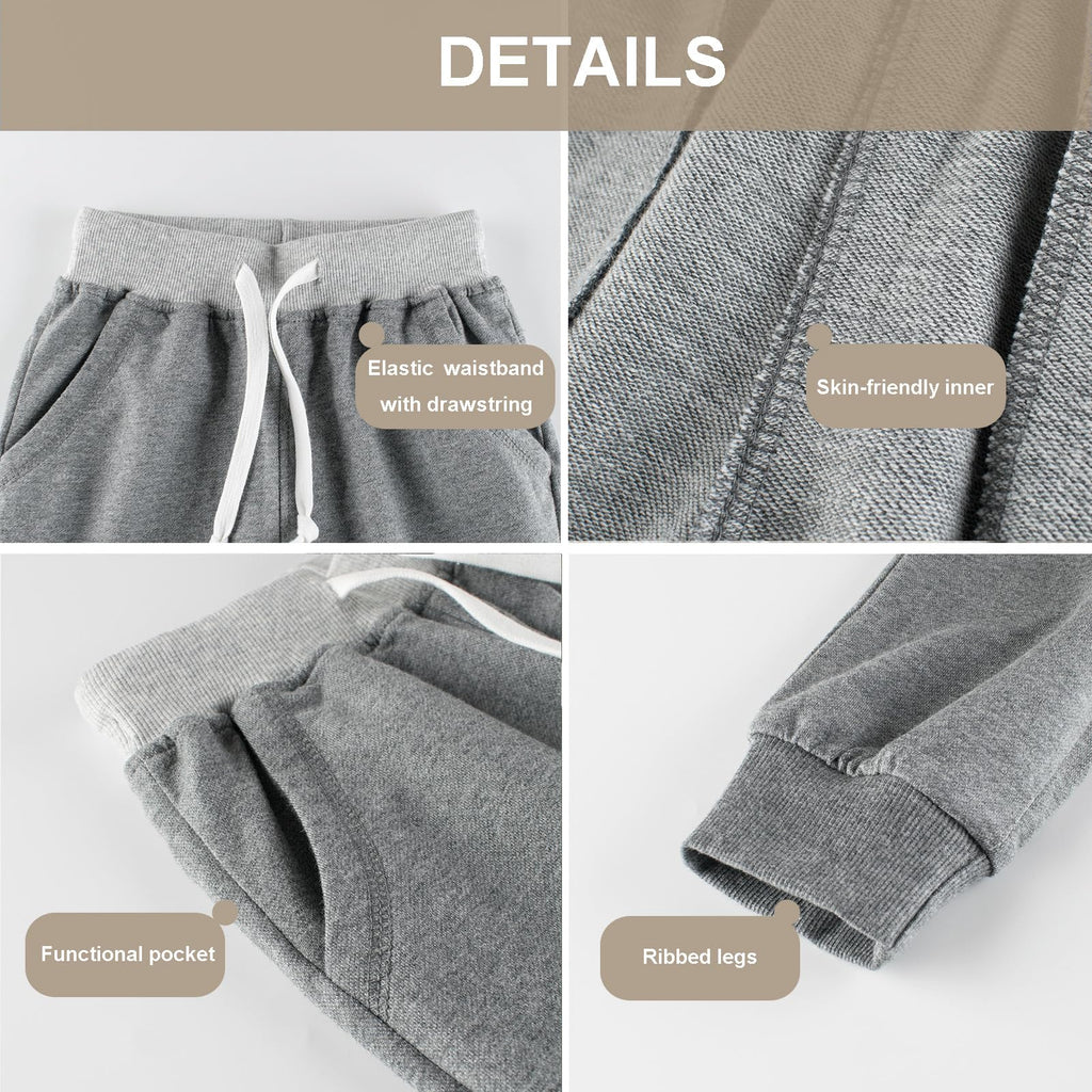 GFQLONG Toddler Boys Joggers Pants Cotton Kids Athletic Sweatpants 2-3T