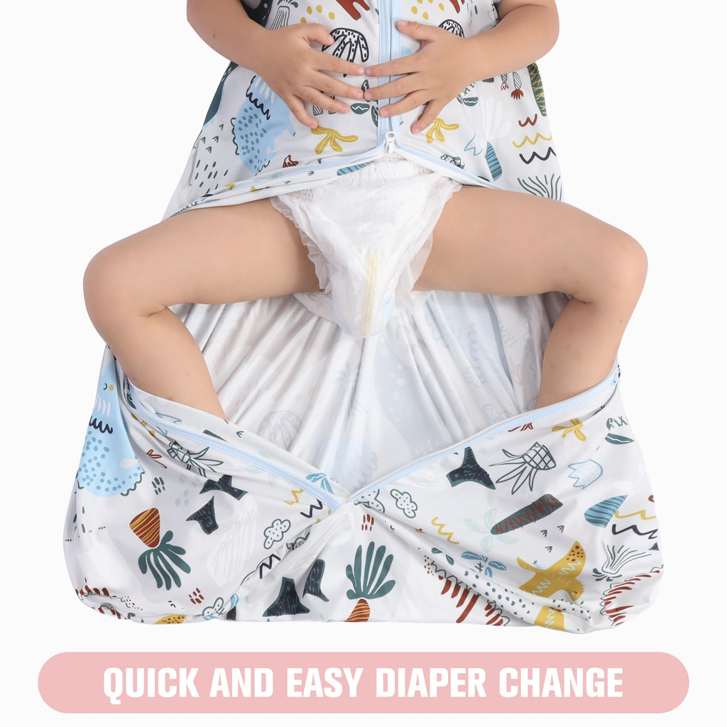 GUNTAIL Baby Sleep Sack 0-6 Months 3 Pack Baby Wearable Blanket 100% Rayon Cotton 2-Way Zipper Toddler Sleeping Sack.Comfy Soft Lightweight TOG 0.3 (Elephant&Dinosaur&Hexagon,)