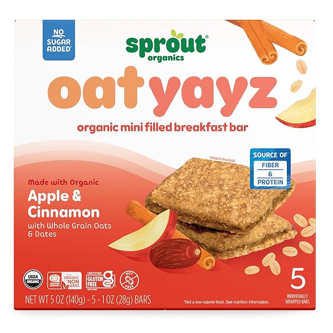 Sprout Organics, OatYayz Toddler Snack Bars, Apple & Cinnamon (30 Bars)