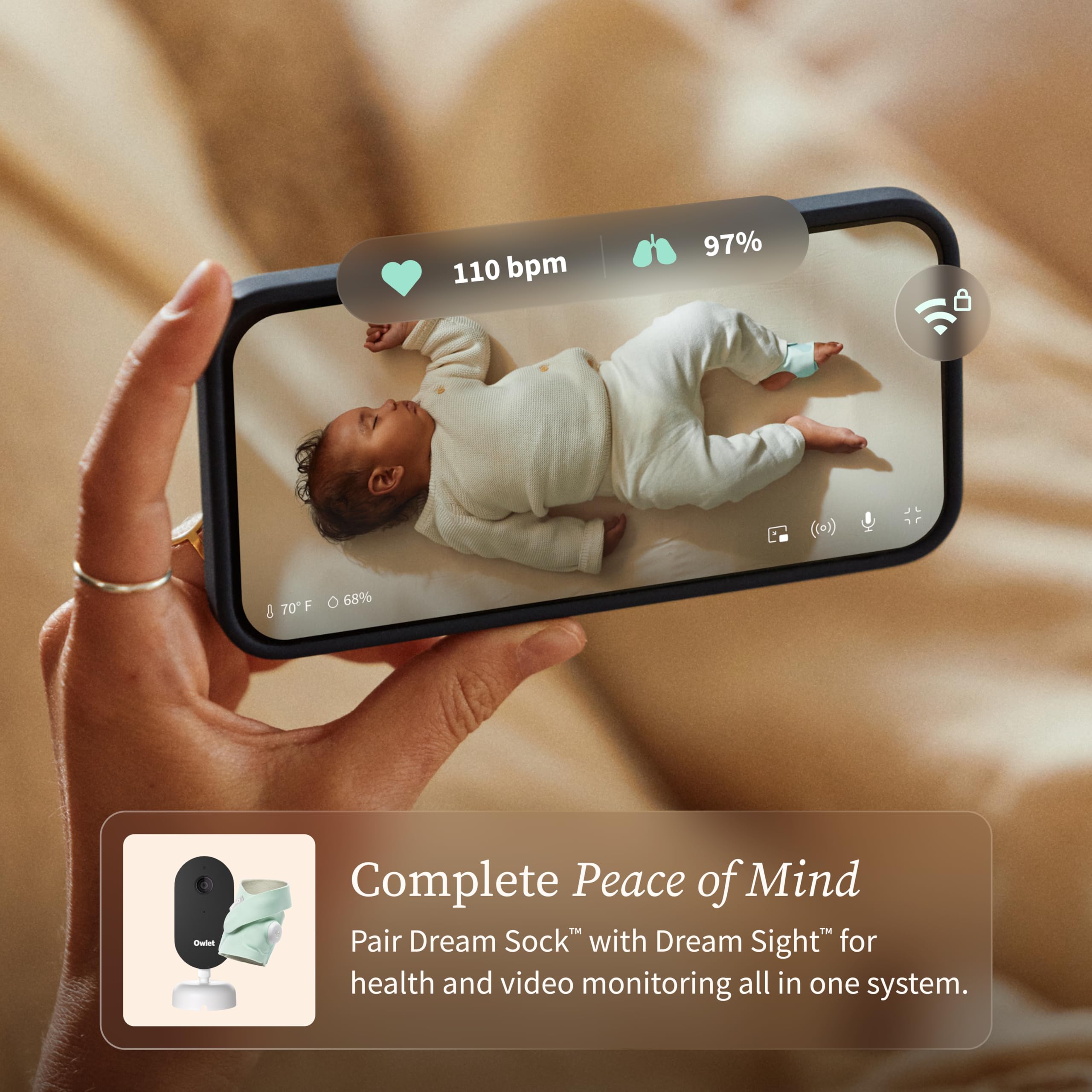 Owlet Dream Sock Smart Baby Monitor, Better Sleep for Baby & You