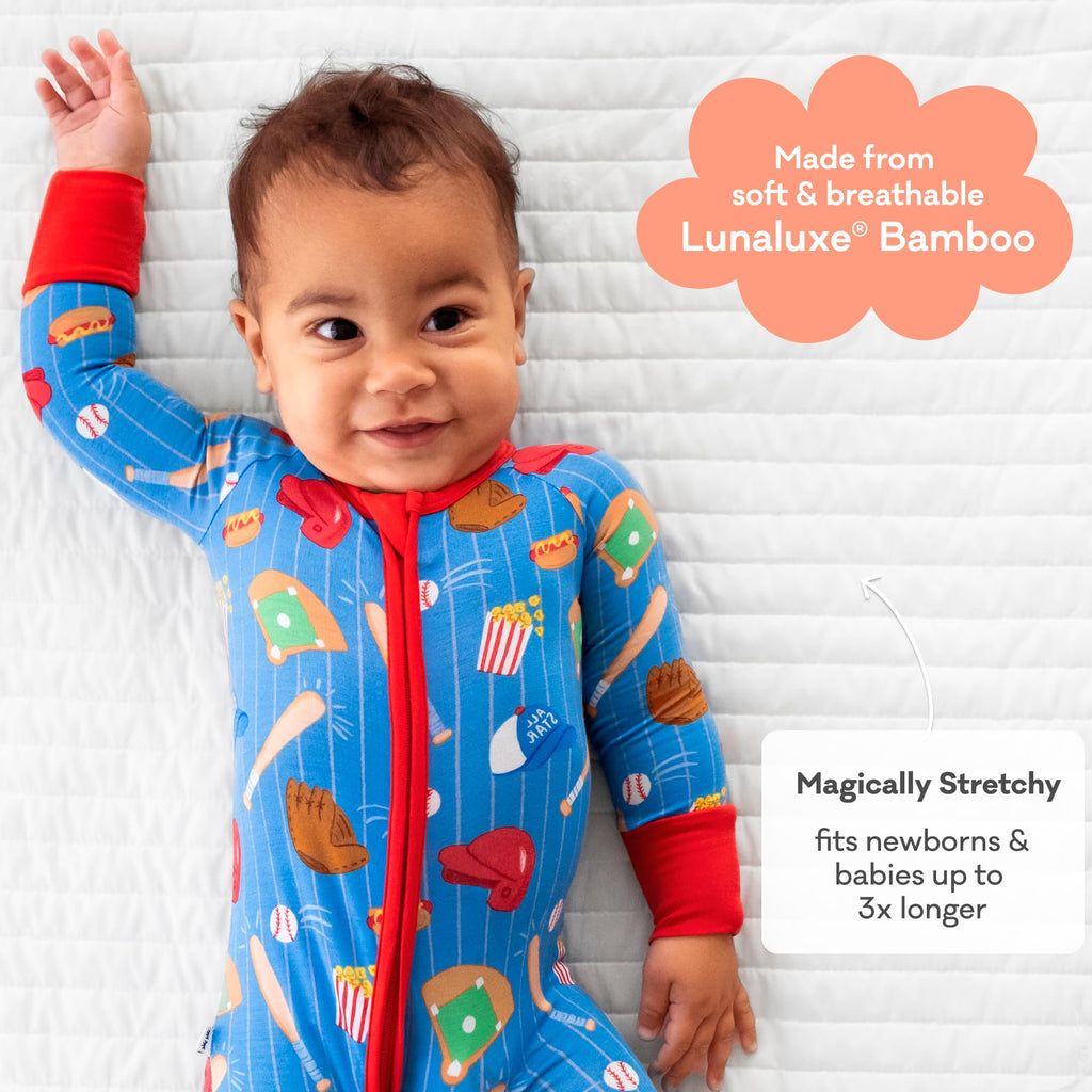 Little Sleepies Baby Pajamas, Blue All Stars, Preemie