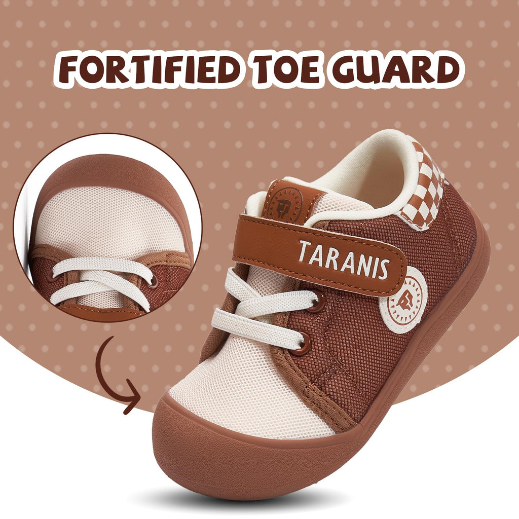 TARANIS Toddler Shoes Boys Girls Infant Sneakers Non-Slip Rubber Sole Baby Crib First Walker Shoes B Dark-Brown23