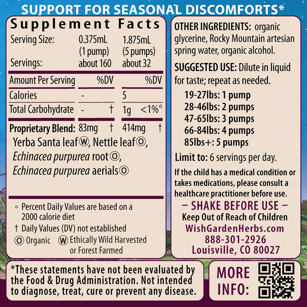 WishGarden Herbs Kick-It Allergy for Kids, Non-Drowsy Tincture, 2oz