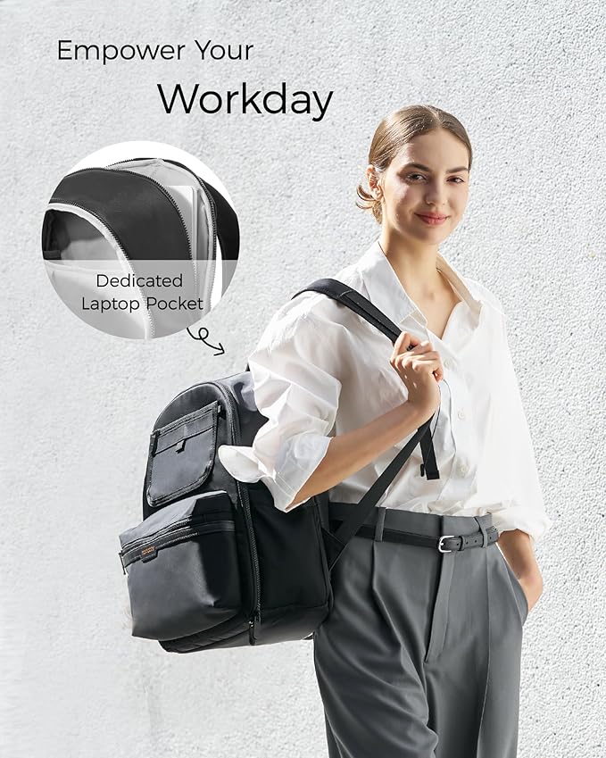 Momcozy Urban Diaper Bag Backpack - Stylish, Durable & Waterproof Baby Bag with Multi-Pockets, Laptop Compartment, Changing Pad & Stroller Straps, Travel Baby Essentials for Moms,Dads,Work, Maternity