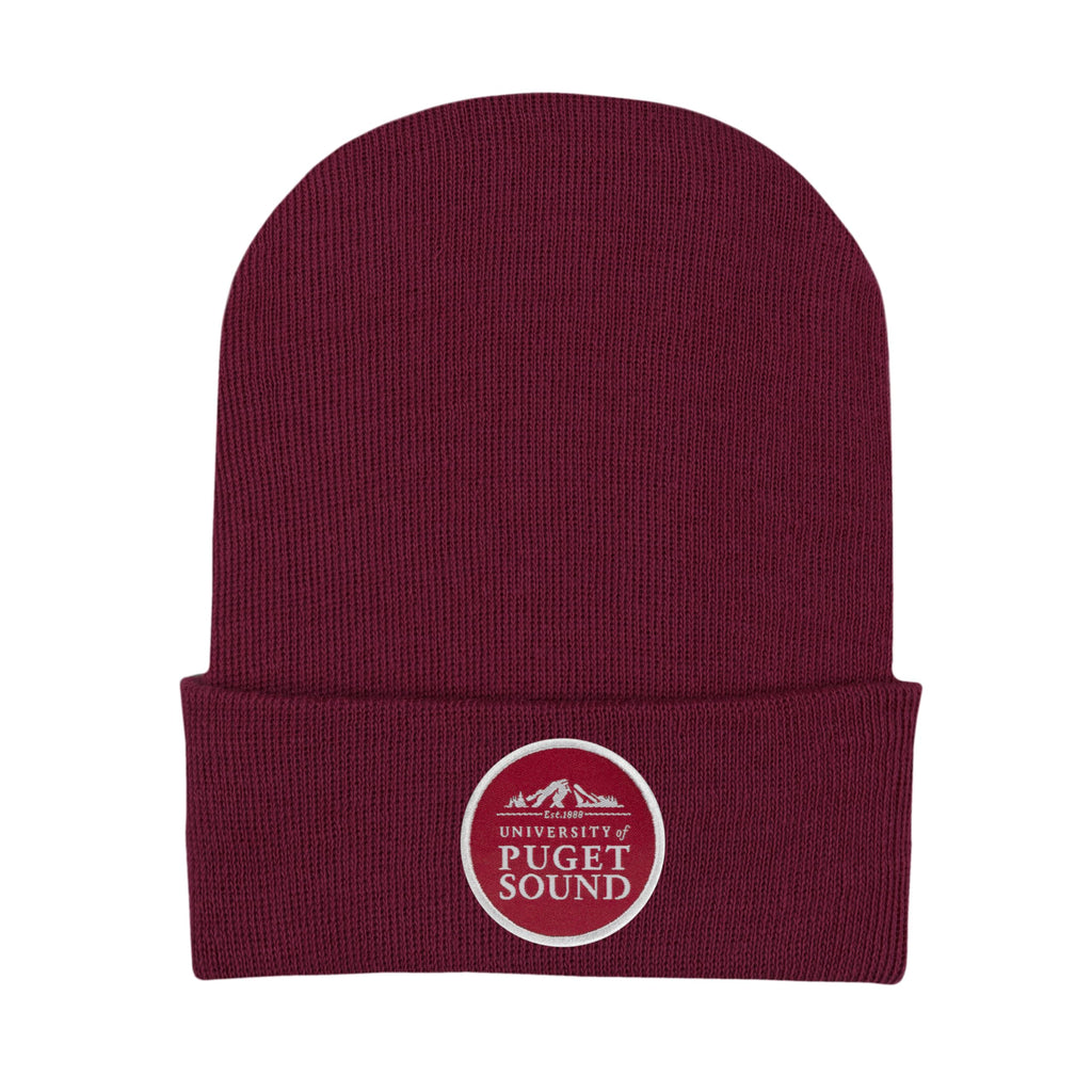 College Baby Infant Knit Cap Puget Sound Loggers Logo - Maroon - Newborn
