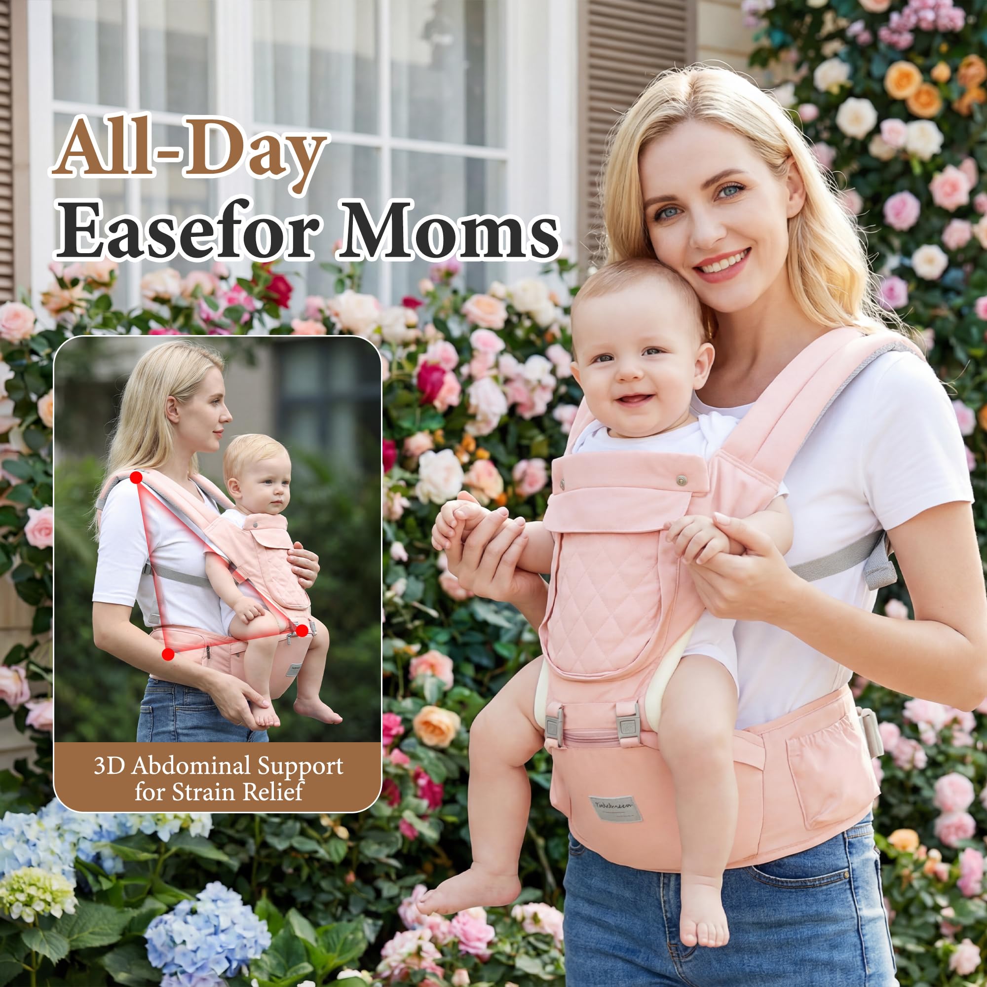 Baby Carrier Newborn to Toddler, 6-in-1 Baby Carrier