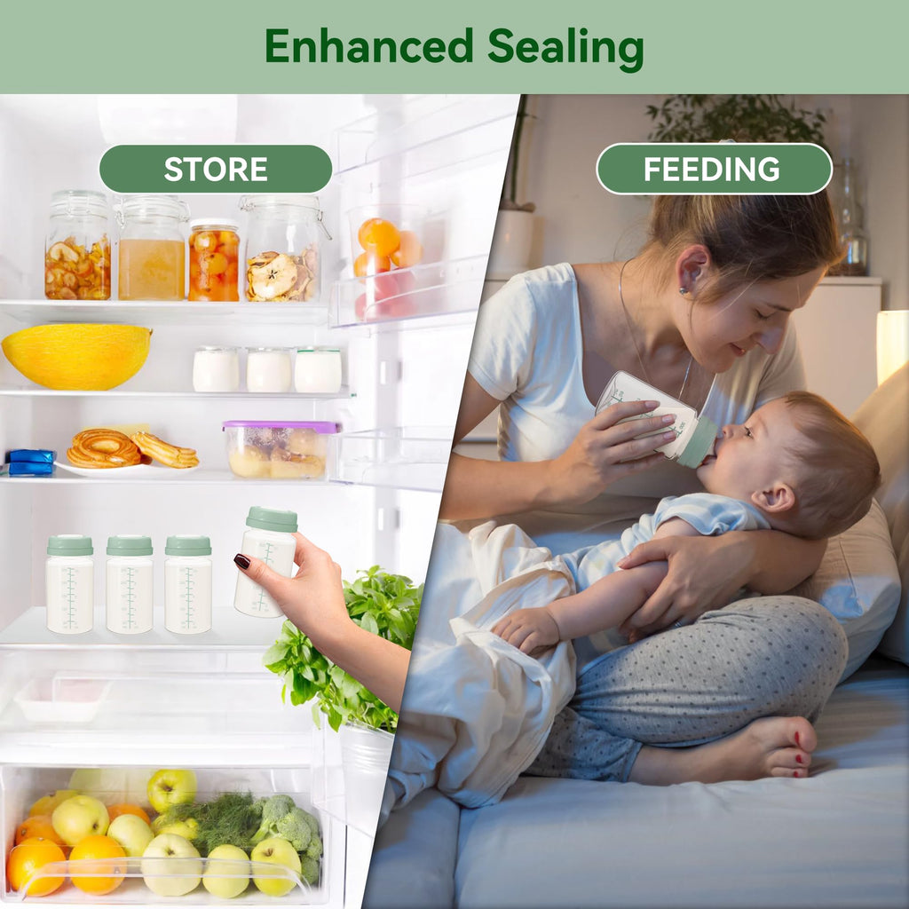 TOVVILD 10oz Breastmilk Storage Bottle, Compatible with Momcozy Milk Cooler 22oz & Spectra Pumps, BPA-Free Wide-Neck Collection Bottles for Pumping & Fridge, Breastfeeding Essentials, 4PCS