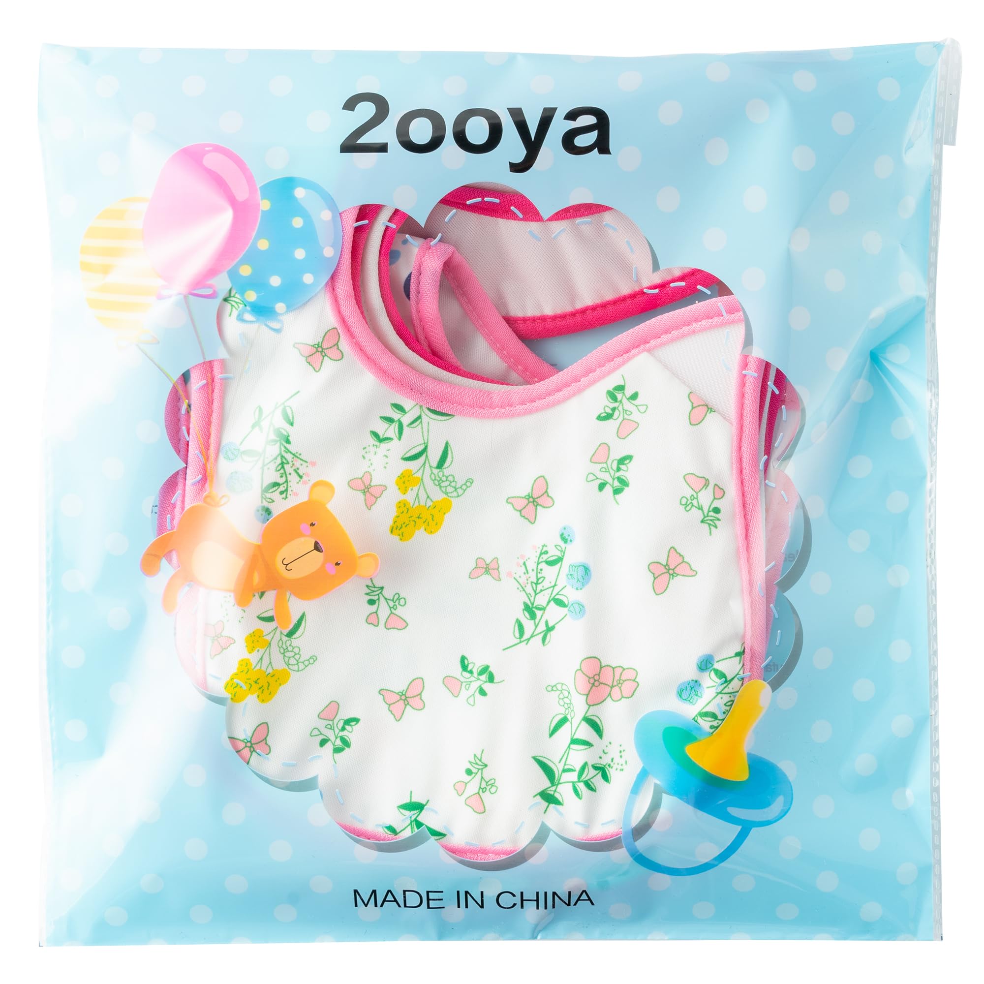 2ooya 7Pcs Waterproof Cotton Baby Bibs for Feeding Drooling Teething Eating