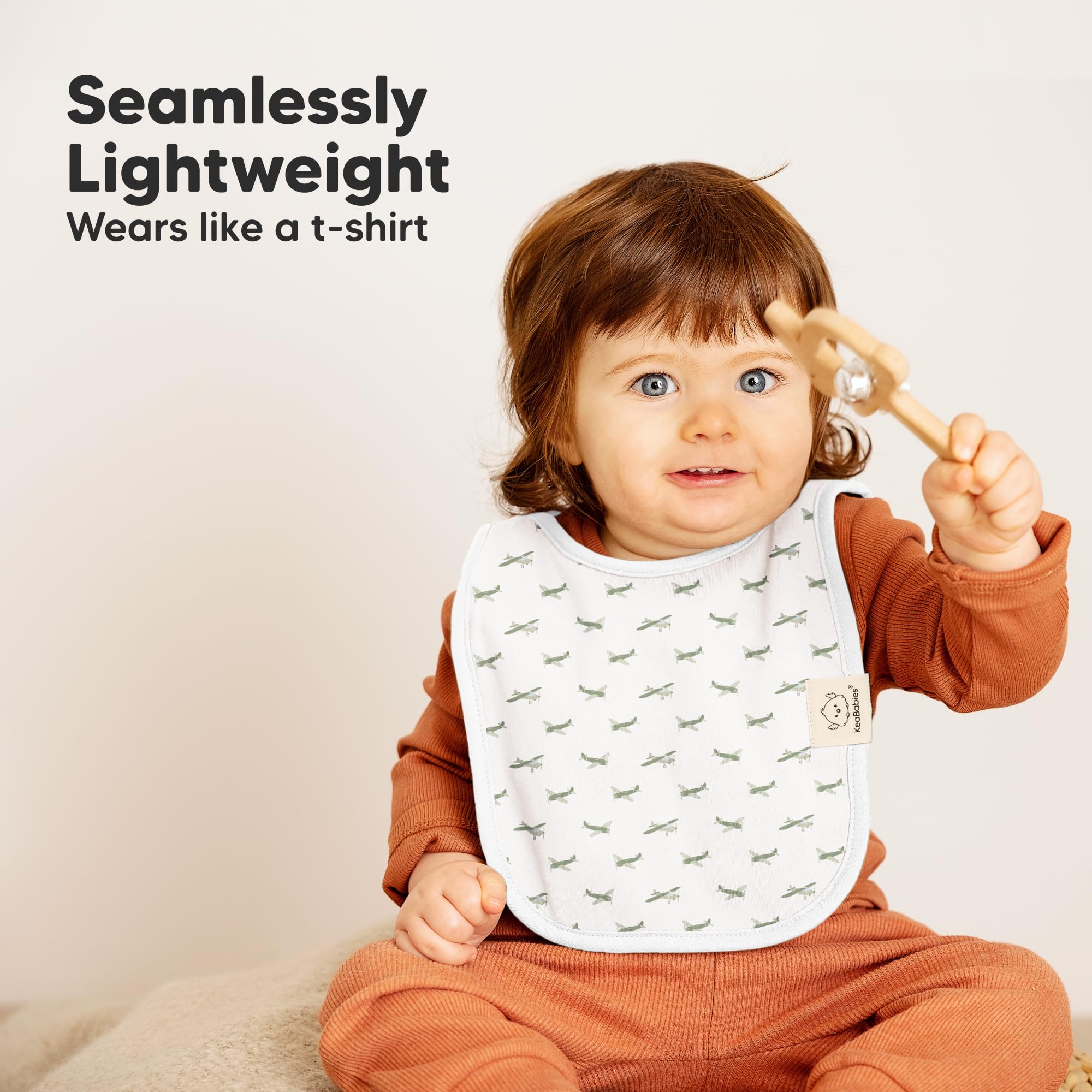 KeaBabies 8-Pack Bibs for Baby Girls, Boys, Pullover Baby Bibs (Vessels)
