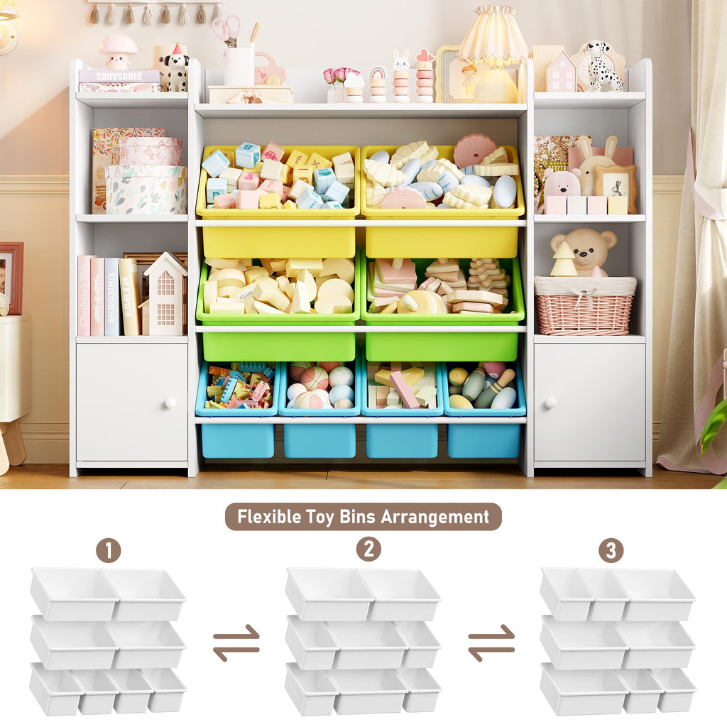FOTOSOK Storage Organizer with 8 Bins, Organizer Bin