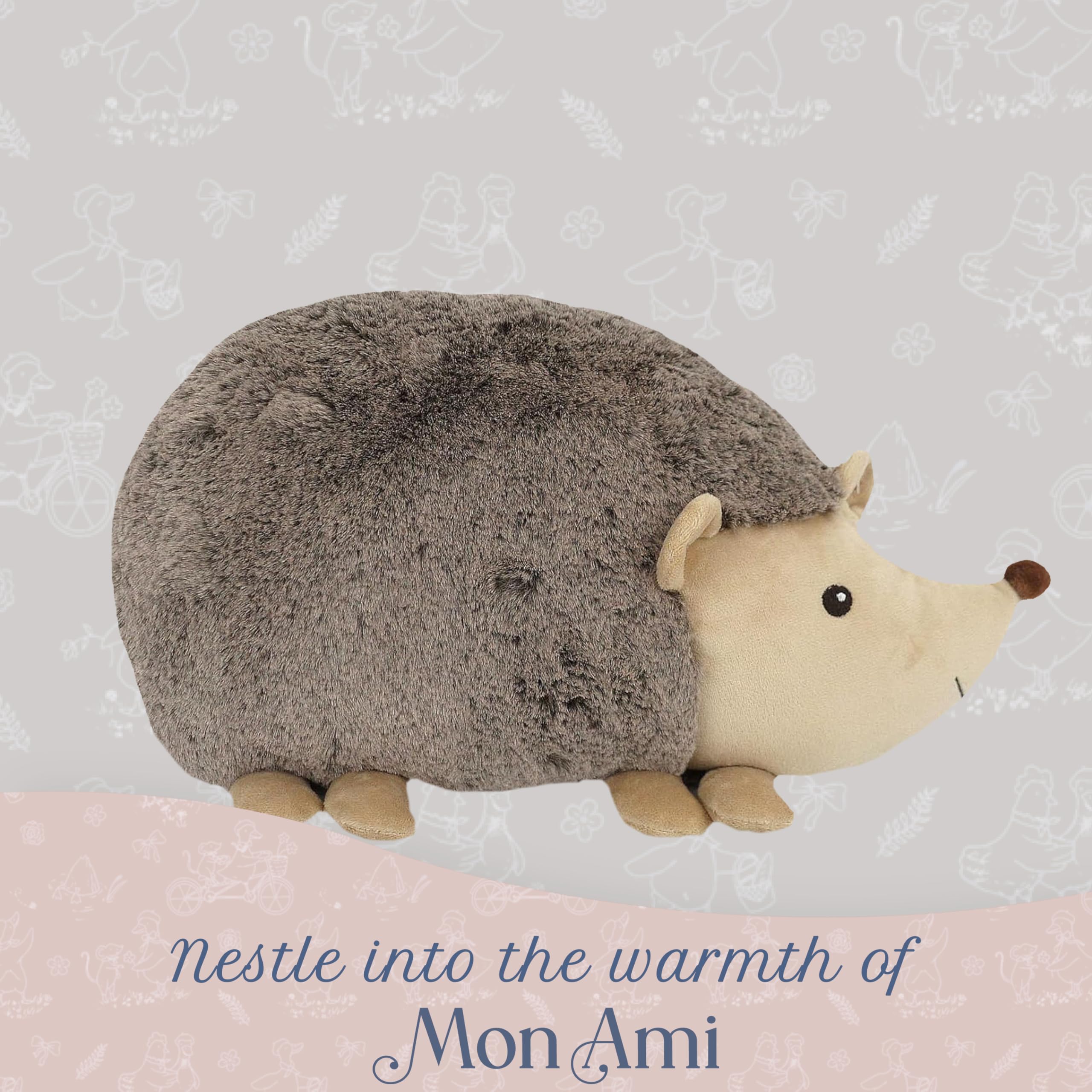 MON AMI Hedgehog Shaped Decor Pillow - 16x8.5”, Stuffed Animal Toy Plushie, Plush Decorative Cushion for Child’s Nursery, Bed or Couch,Cute Room Décor
