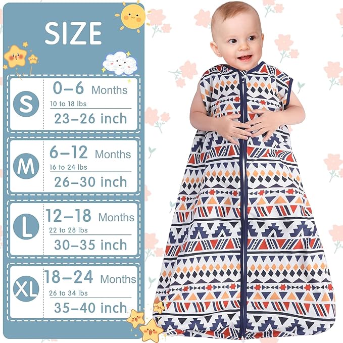 Baby Sleep Sack Baby Sleeping Bag 2-Way Zipper Toddler Wearable Blankets (Soccer & Triangles, Small)