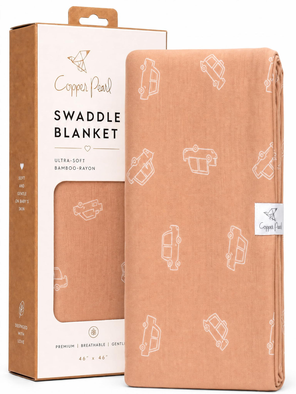 Copper Pearl Swaddle Blankets for Newborns | Soft Stretchy Receiving Blankets for Boys and Girls | Large 46 x 46 Inch Baby Blankets | Lightweight and Breathable Swaddles | Strawberry