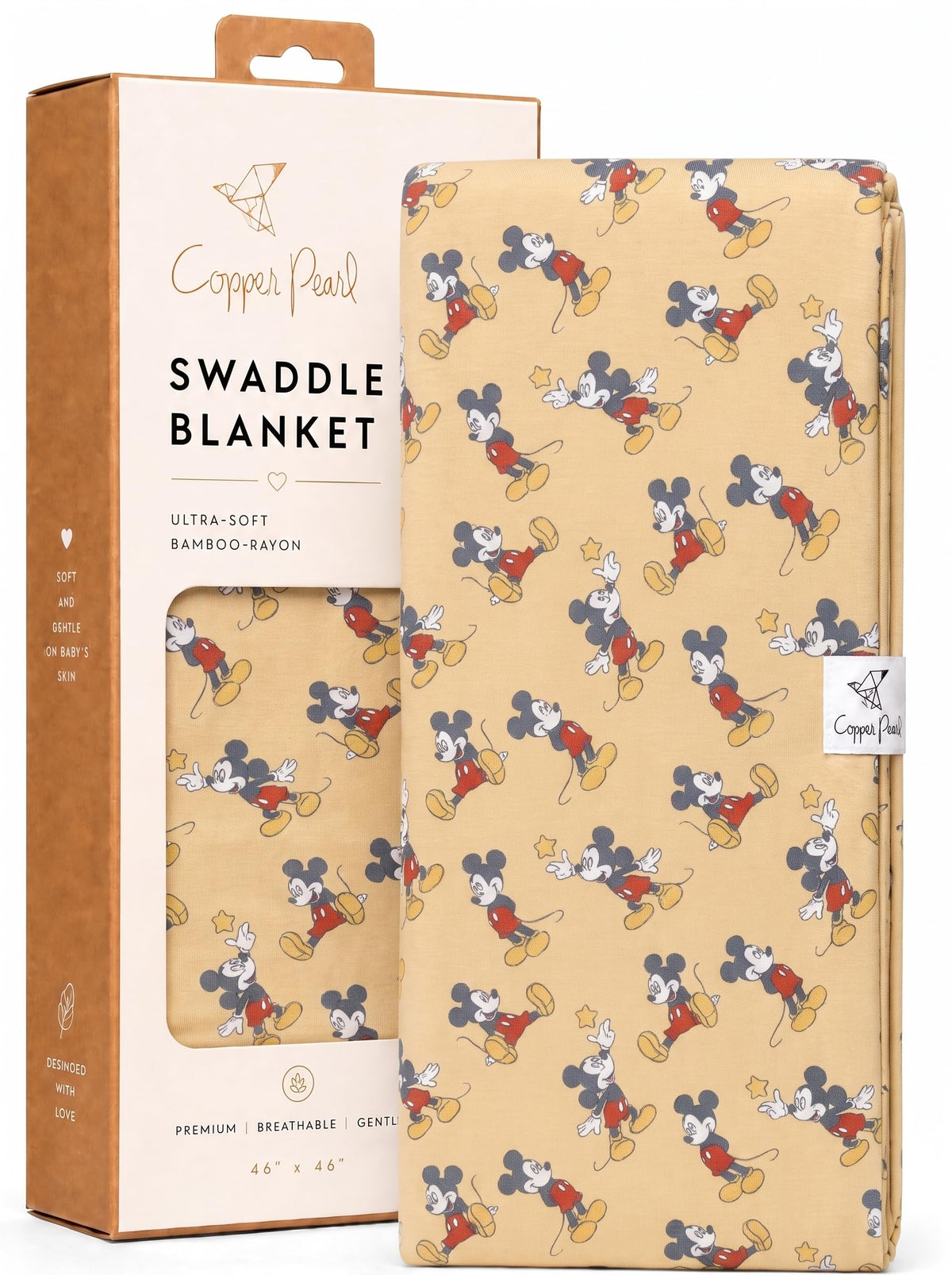 Copper Pearl Swaddle Blankets for Newborns | Soft Stretchy Receiving Blankets for Boys and Girls | Large 46 x 46 Inch Baby Blankets | Lightweight and Breathable Swaddles | Disney Princess