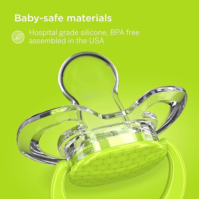 Smilo Baby Pacifier with Orthodontic Design for Healthy Dental Development - Stage 2 for Babies 3-9 Months - Pack of 3X 100% Silicone Pacifiers BPA Free - Plum Purple