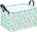 DUYIY Rectangle Gift Storage Basket Home Shelf Storage Basket Organizer Box Clothes Laundry Hamper Nursery Basket Laundry Basket with Handles (blue rabbit)