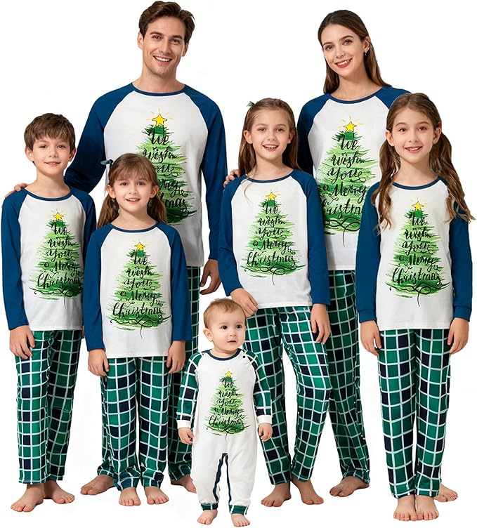 Awoscut Family Christmas Pajamas Matching Pajamas for Family, Xmas PJs Sets Holiday Sleepwear