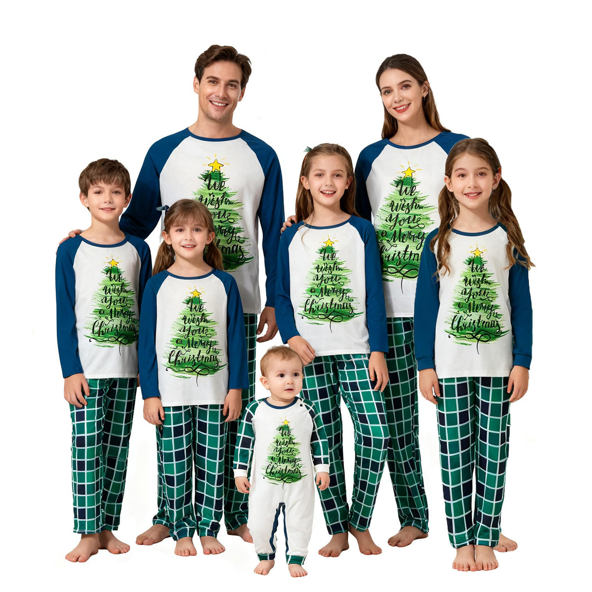 Awoscut Family Christmas Pajamas Matching Pajamas for Family, Xmas PJs Sets Holiday Sleepwear(AG-Style,Baby,6M)