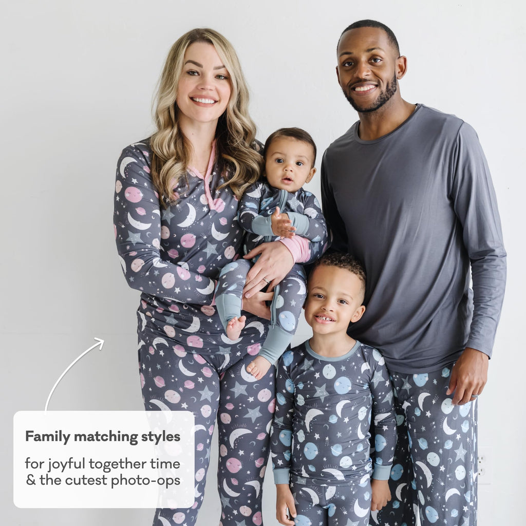 Little Sleepies Baby Pajamas, Blue To the Moon & Back, 0-3M