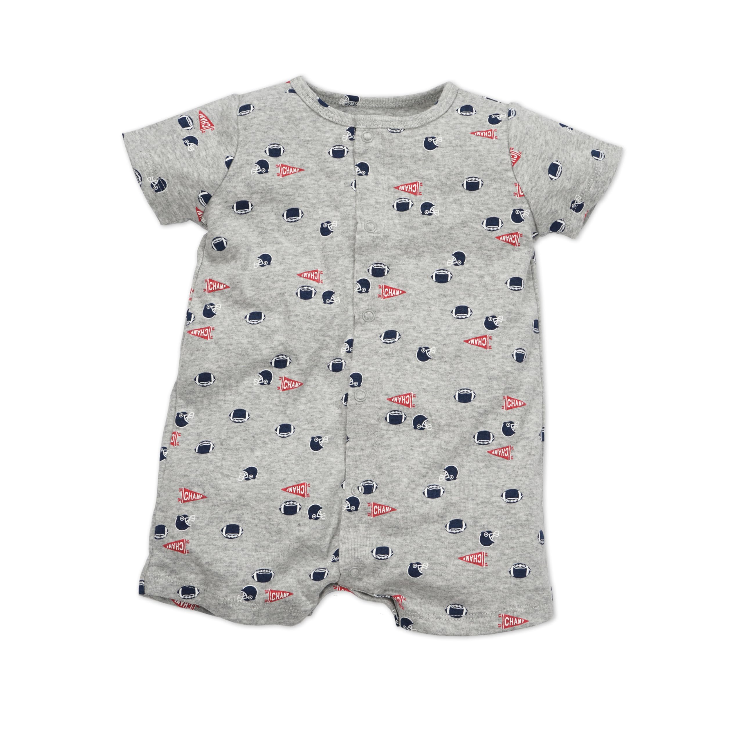 Minicoco 3-Pack 100% Cotton Baby Boy Rompers,0-24Months Short Sleeve Toddler Romper,Breathable Spring/Summer Clothes