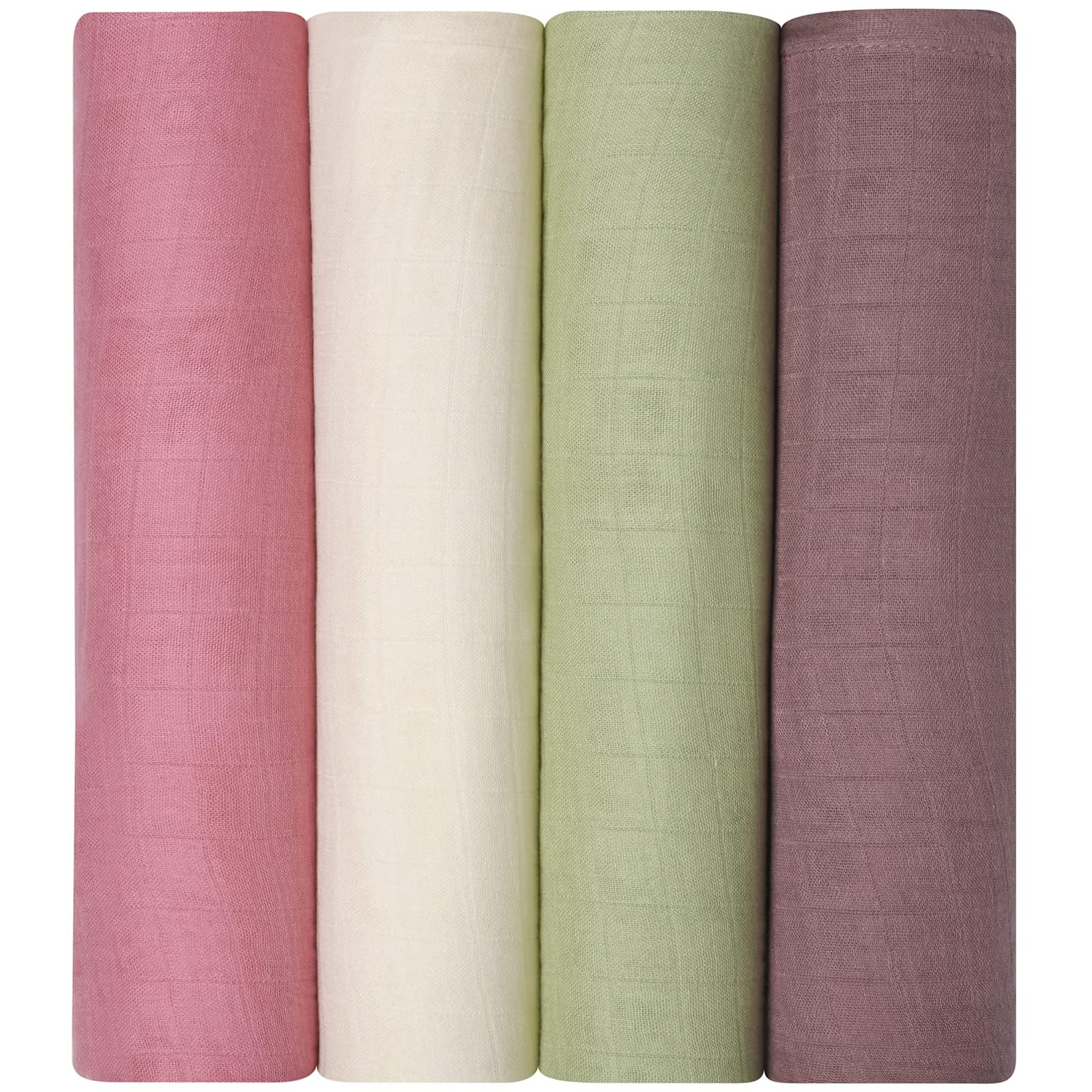 Momcozy Muslin Swaddle Blankets, 4-Pack, Large 47"x47", Breathable