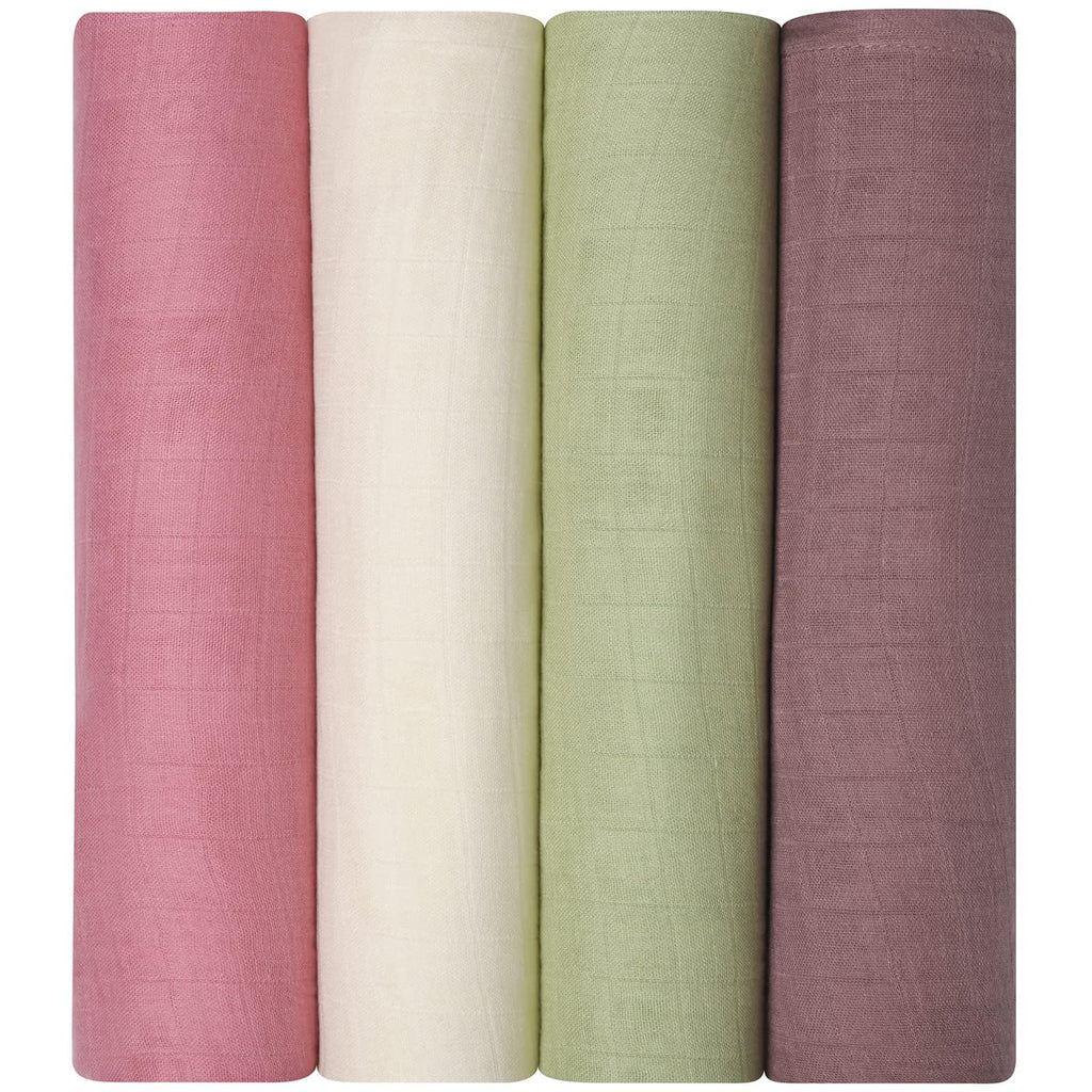 Momcozy Muslin Swaddle Blankets, 4-Pack, Large 47"x47", Breathable