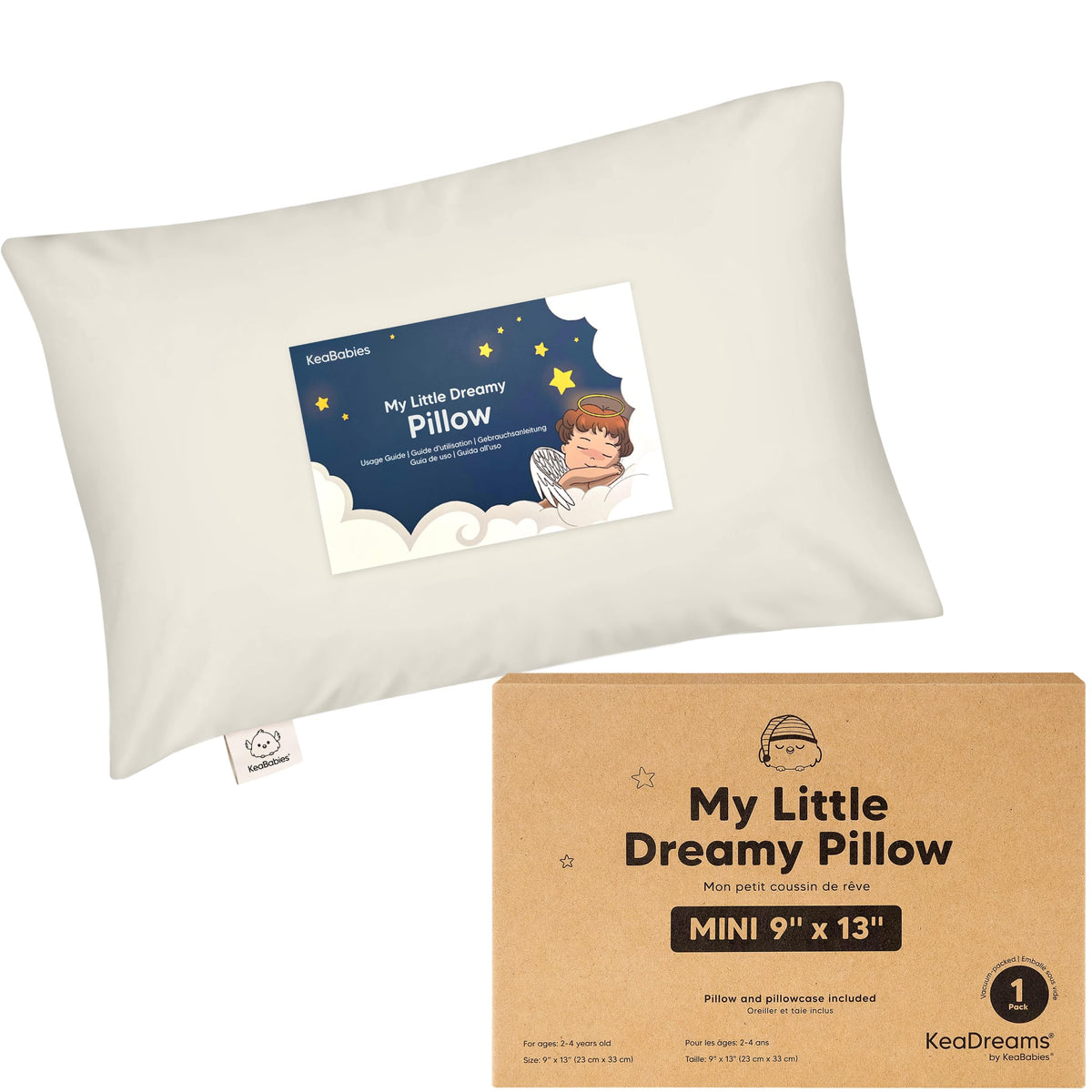 Mini Toddler Pillow with Pillowcase, 9x13 My Dreamy Pillow, Jungle Green