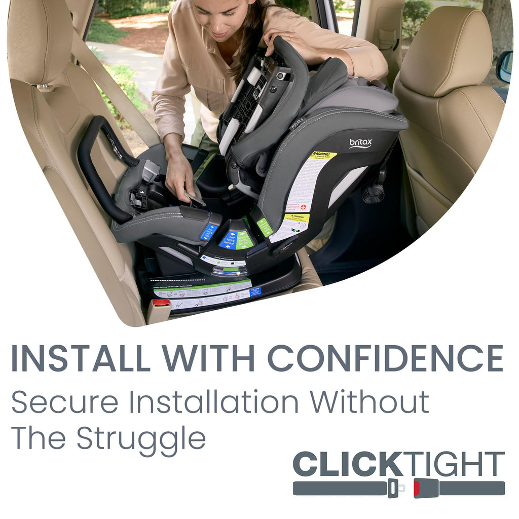 Britax Poplar S Convertible Car Seat, 2-in-1 Car Seat with Slim 17-Inch Design, ClickTight Technology, Glacier Graphite