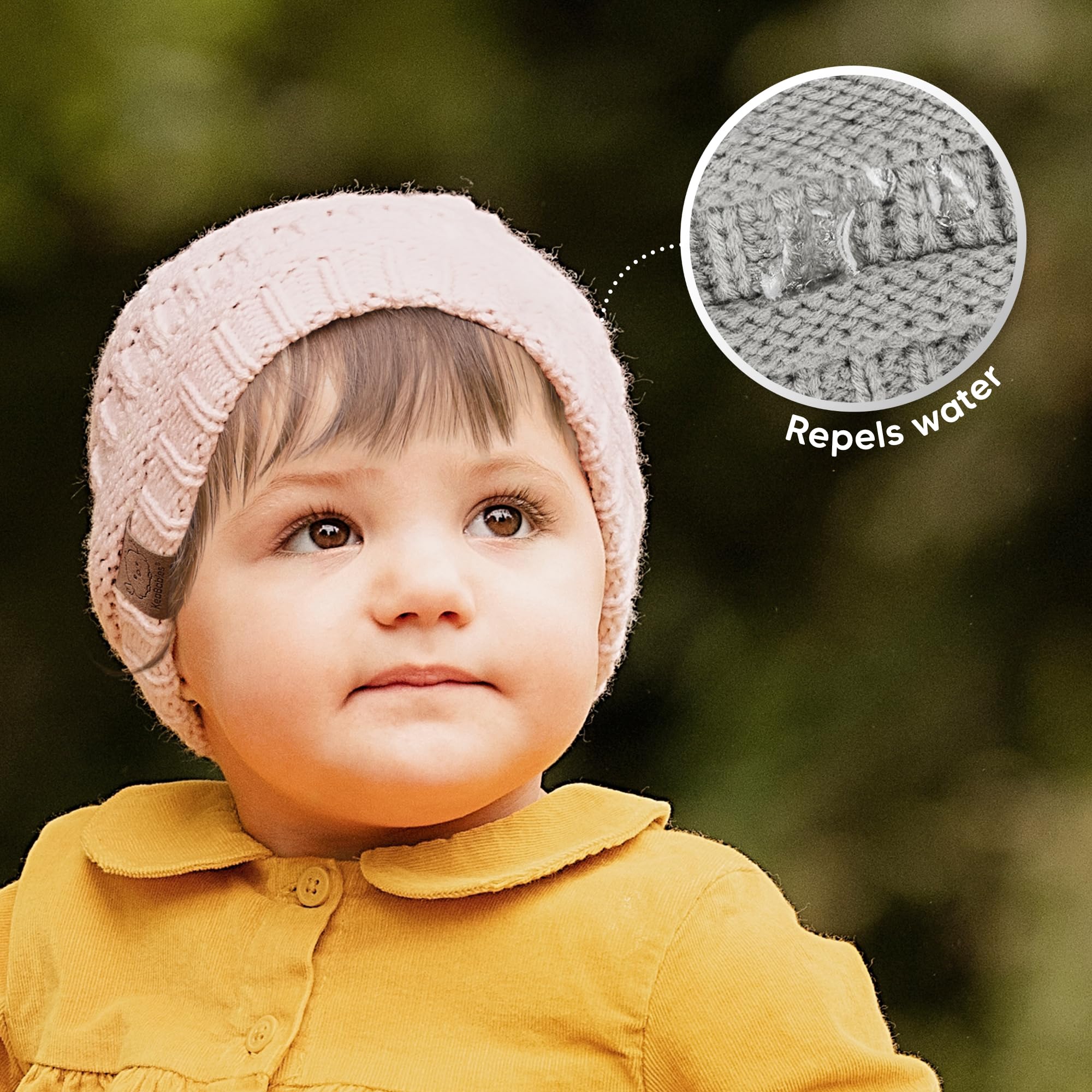 KeaBabies 3-Pack Baby Beanies for Boys, Girls,Soft Cute Baby Hat (Sweet Pea, 6-36M)