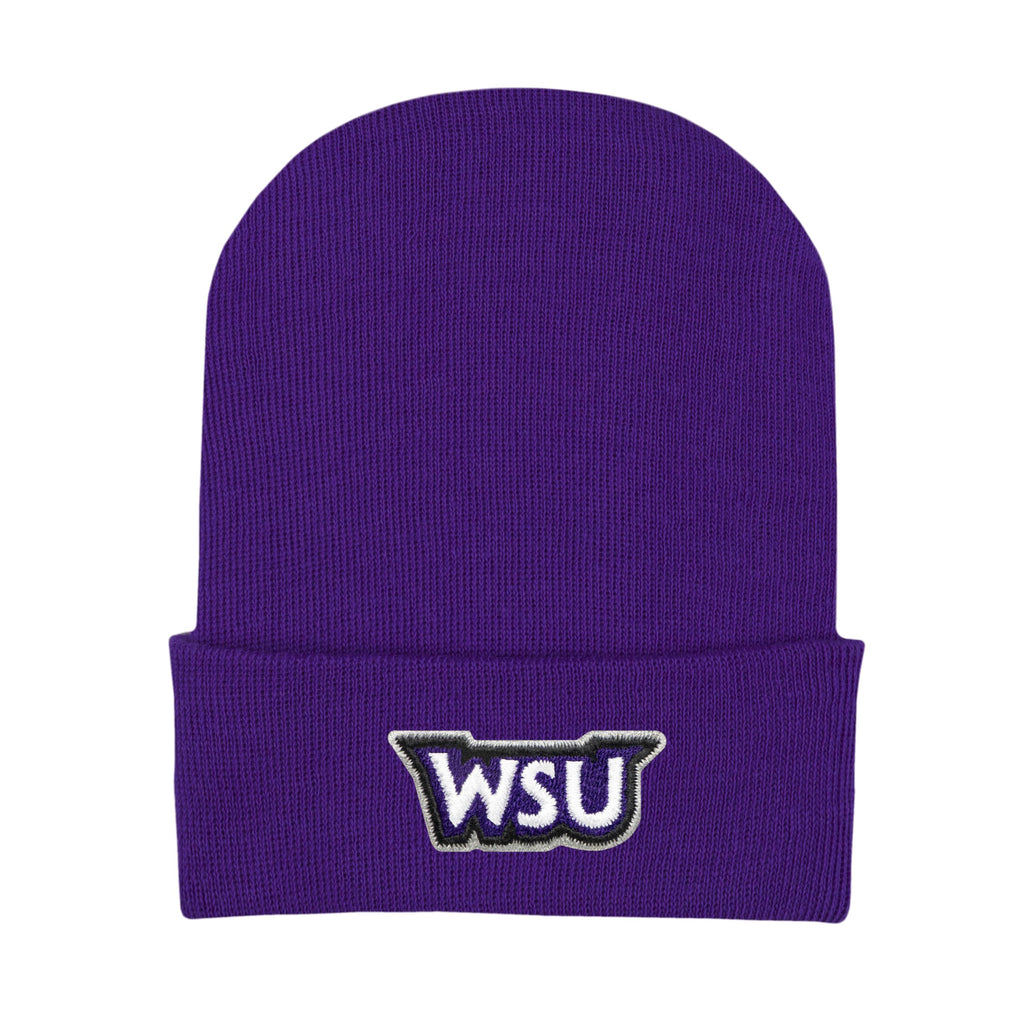 College Baby Infant Knit Cap Weber State Wildcats Logo - Purple - Newborn