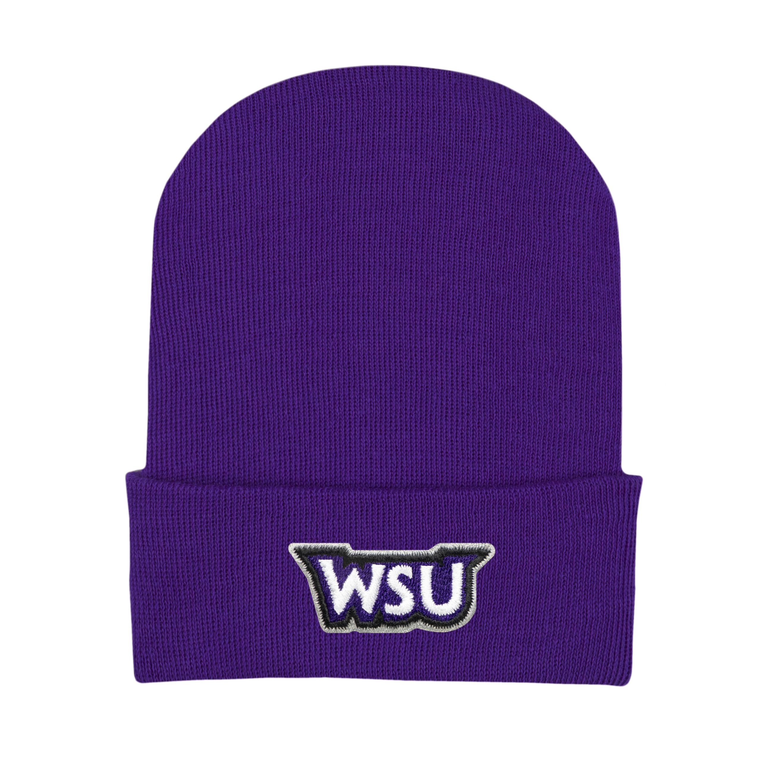 College Baby Infant Knit Cap Weber State Wildcats Logo - Purple - Newborn