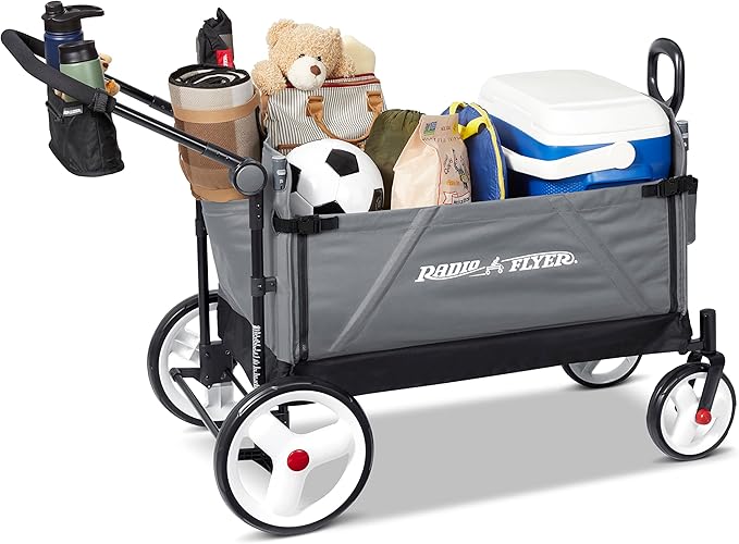 Stroller Wagon for Kids, Baby Stroller, Utility Cart, Rolling Cart, Radio Flyer City Luxe Stroll 'N Wagon, for Ages 1+ Years, Gray