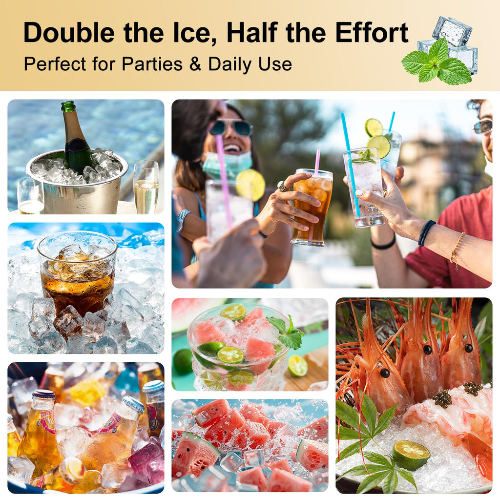 Nbyouw Ice Cube Tray 2 Pack – Stackable Large Silicone Ice Cube Freezer Molds & Easy Release Square Ice Cube Maker with Removable Lid BPA Free for Cocktail,Whiskey，Soup Baby Food