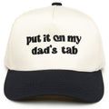 Kids 2 Tone Trucker Snapback Hat - Put It on My Dad's Tab - Black/Beige