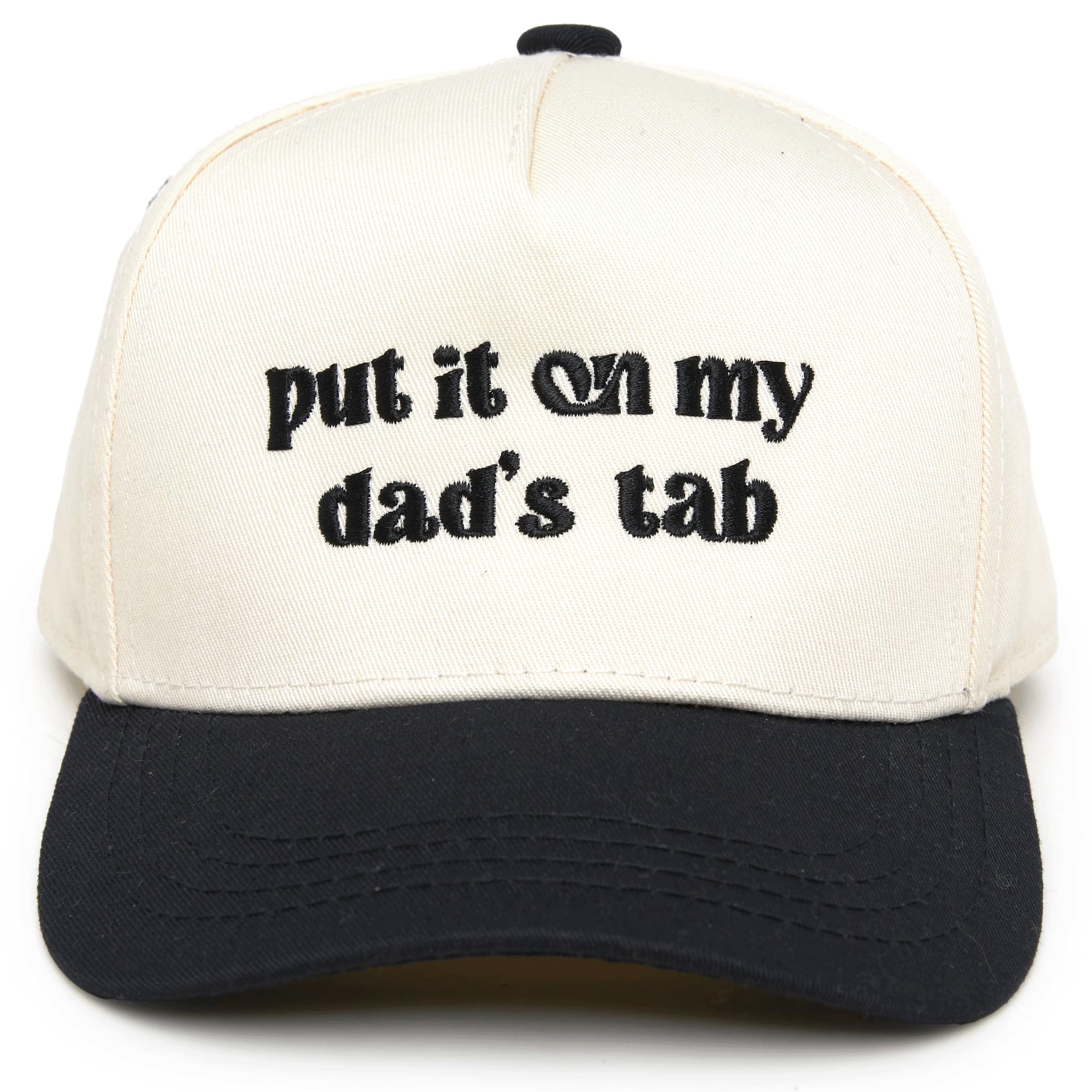 Kids 2 Tone Trucker Snapback Hat - Put It on My Dad's Tab - Black/Beige