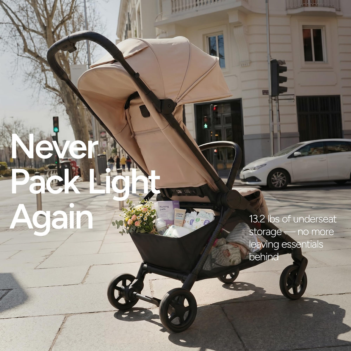 Mompush Nexis Carbon Fiber Lightweight Travel Stroller, Carry-On, Black