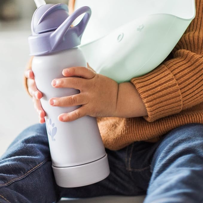 Green Sprouts® Sprout Ware® Straw Bottle 10oz., 6mo+, Plant-Plastic, Platinum-Cured Silicone, Dishwasher Safe, Grows with Baby, Tested for Hormones - Blueberry