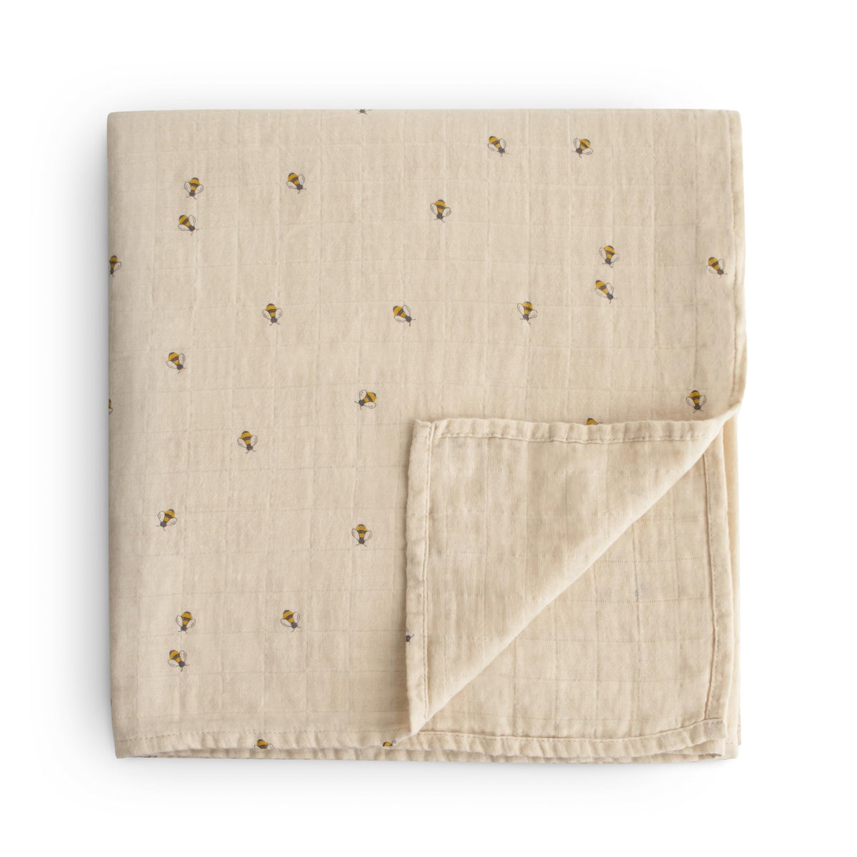 mushie Muslin Baby Swaddle Blanket | 100% Organic Cotton (Rose Vanilla)