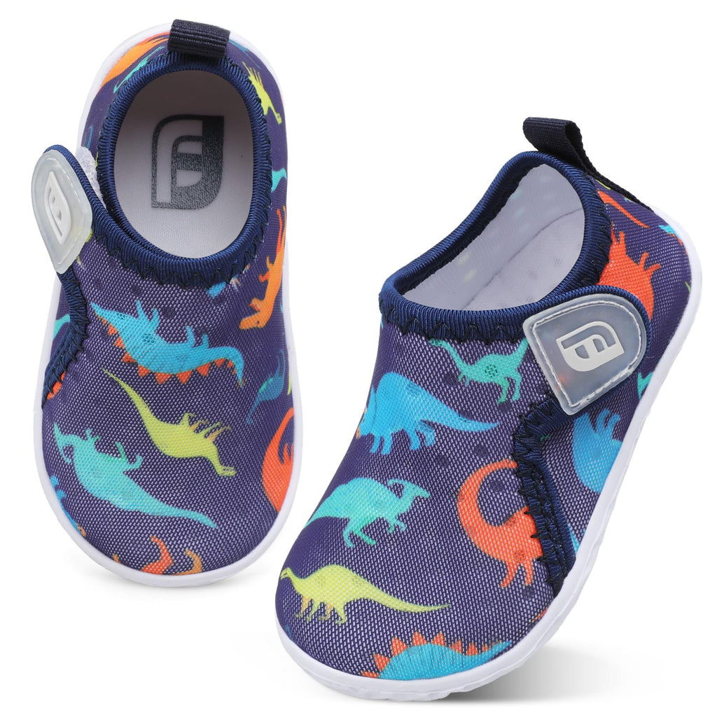 JOINFREE Water Shoes for Kids Boy Girl Water Sneakers Quick Dry Sports Aqua Athletic Sneakers Dark Dinosaur 0-6 Months